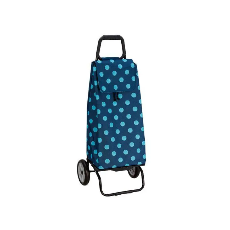 Poussettes De Marché-SIDEBAG CARLUX Pois Poussette de marché Chariot de courses 2 roues Bleu