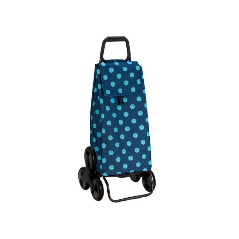 Poussettes De Marché-SIDEBAG CARLUX Pois Poussette de marché Chariot de courses 6 roues Bleu