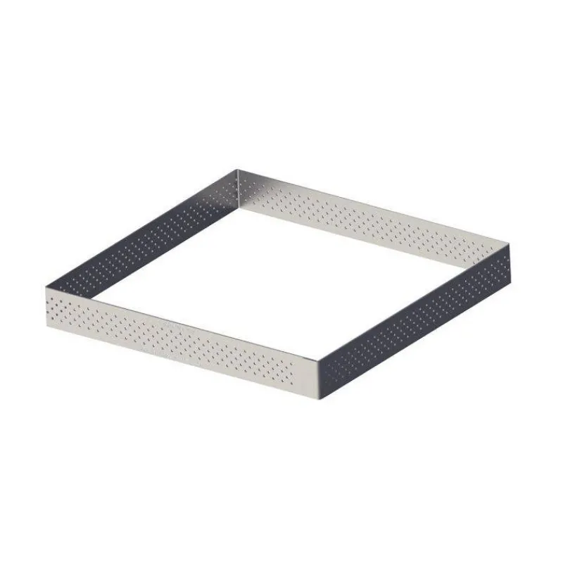 Cercles À Tarte-De Buyer Carré à tarte Inox perforé H 2 cm 8 x 8 cm