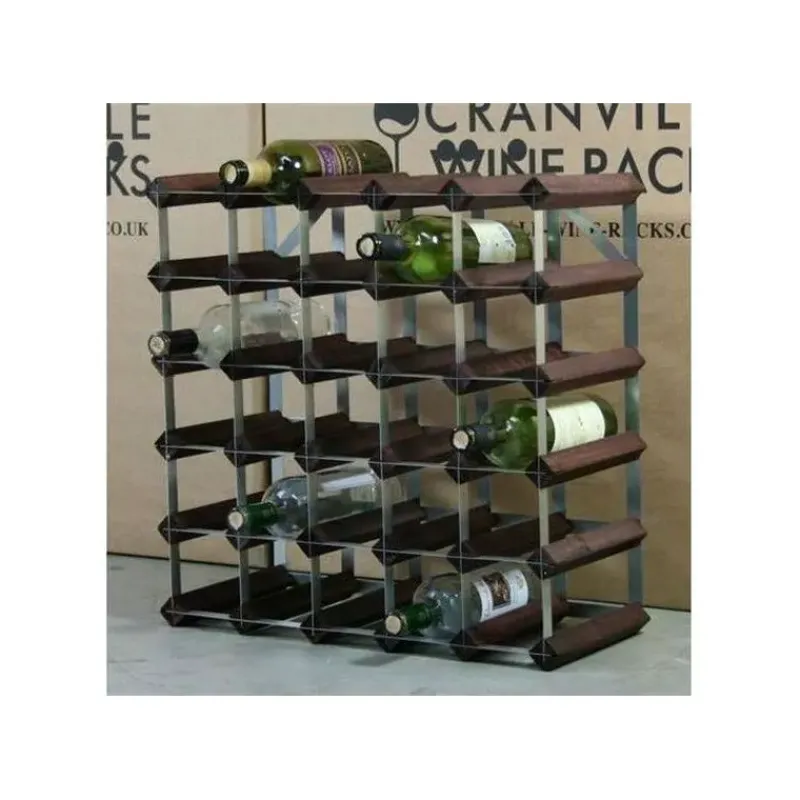 Range Bouteilles-La Casserolerie Casier à vin rangement pour 30 bouteilles traditionnel Wine Rack Co Chêne Brûlé