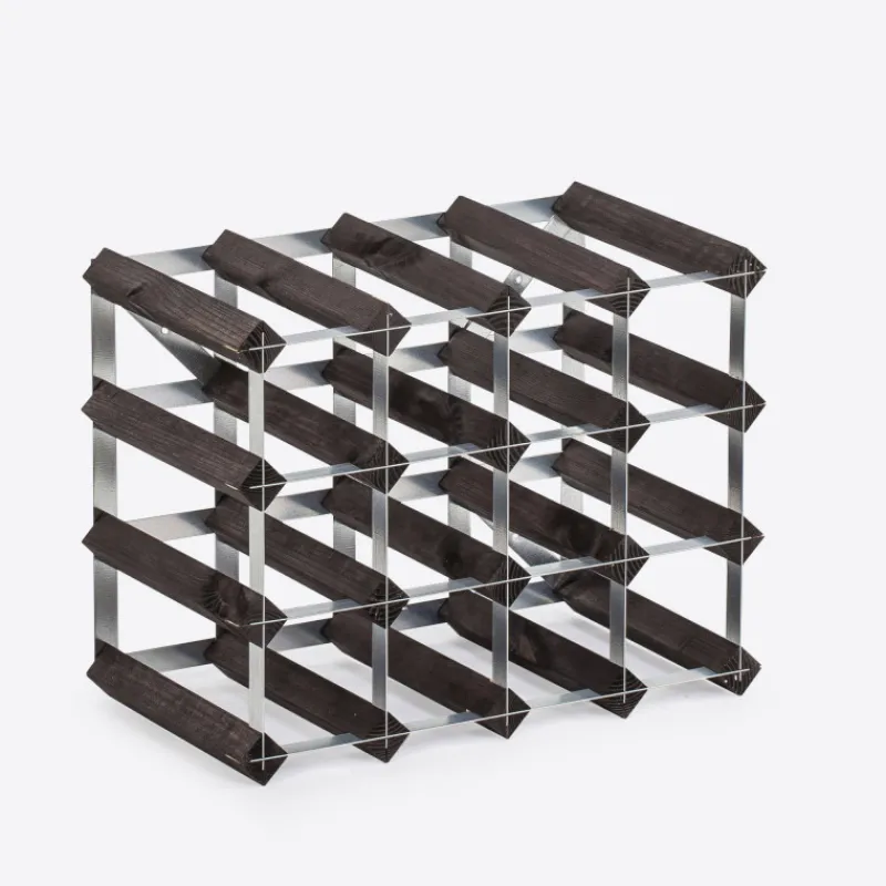 Range Bouteilles-La Casserolerie Casier à vin rangement pour 16 bouteilles traditionnel Wine Rack Co Chêne Brûlé