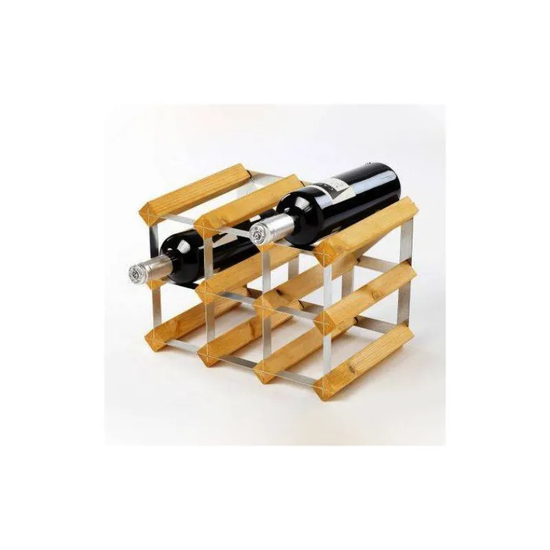 Range Bouteilles-La Casserolerie Casier à vin rangement pour 9 bouteilles traditionnel Wine Rack Co Chêne Clair