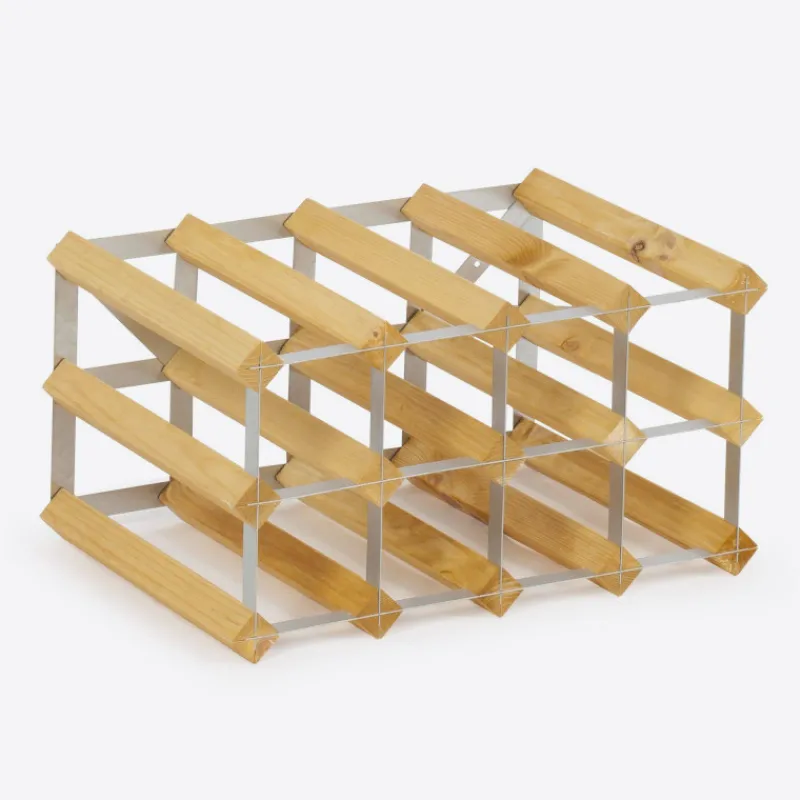 Range Bouteilles-La Casserolerie Casier à vin rangement pour 12 bouteilles traditionnel Wine Rack Co Chêne Clair