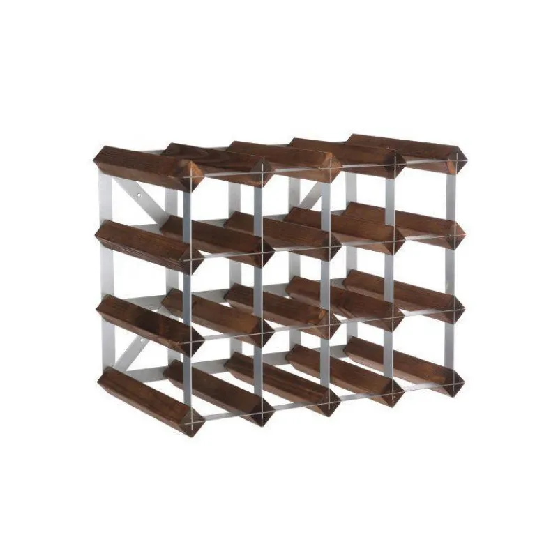 Range Bouteilles-La Casserolerie Casier à vin rangement pour 16 bouteilles traditionnel Wine Rack Co Chêne Foncé