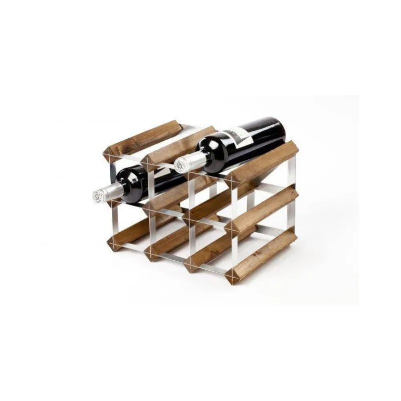 Range Bouteilles-La Casserolerie Casier à vin rangement pour 9 bouteilles traditionnel Wine Rack Co Chêne Foncé