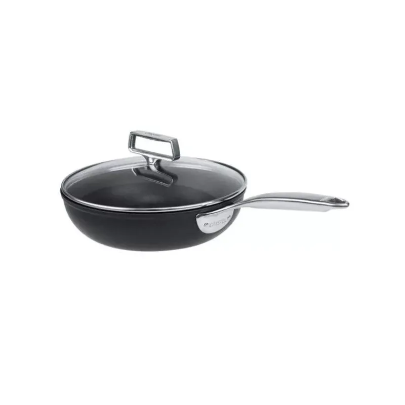 Sauteuses Revêtements Anti-adhérents-CRISTEL Castel´Pro Sauteuse Aluminium Revêtue Couvercle verre Exceliss + D28