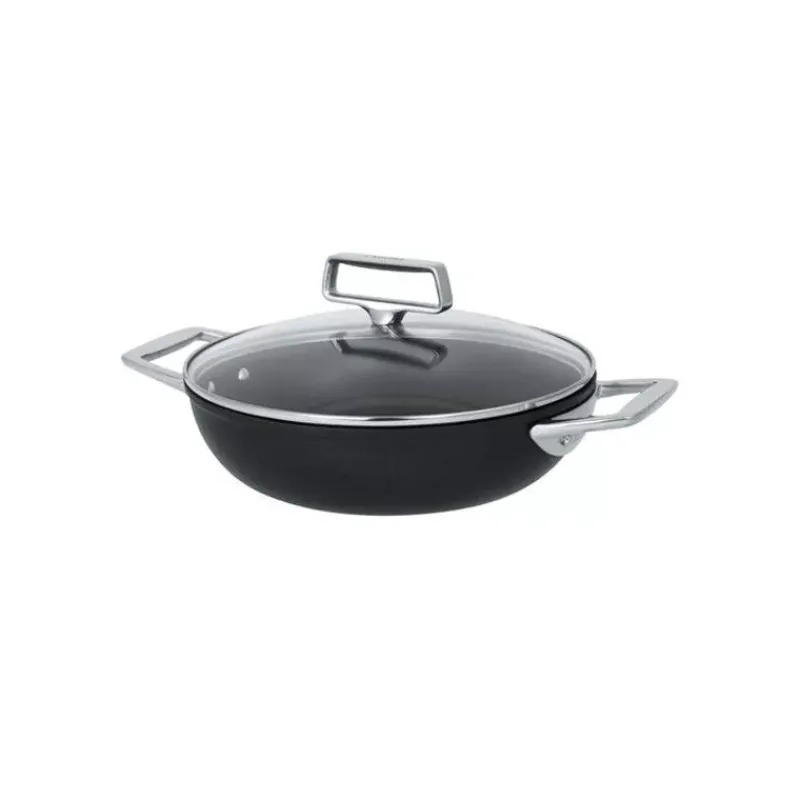 Sauteuses Revêtements Anti-adhérents-CRISTEL Castel´Pro Sauteuse Inox Revêtue 2 anses Couvercle verre Exceliss + D28