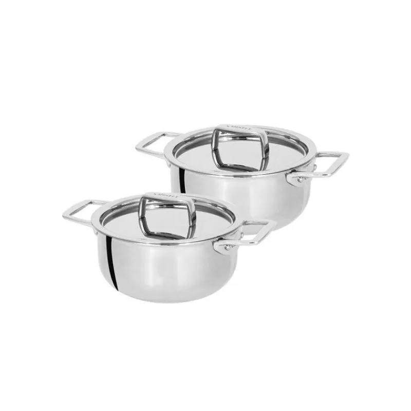 Faitouts-CRISTEL Castel´Pro Set Tête à tête 2 Mini Faitouts 10 cm avec Livre de recettes