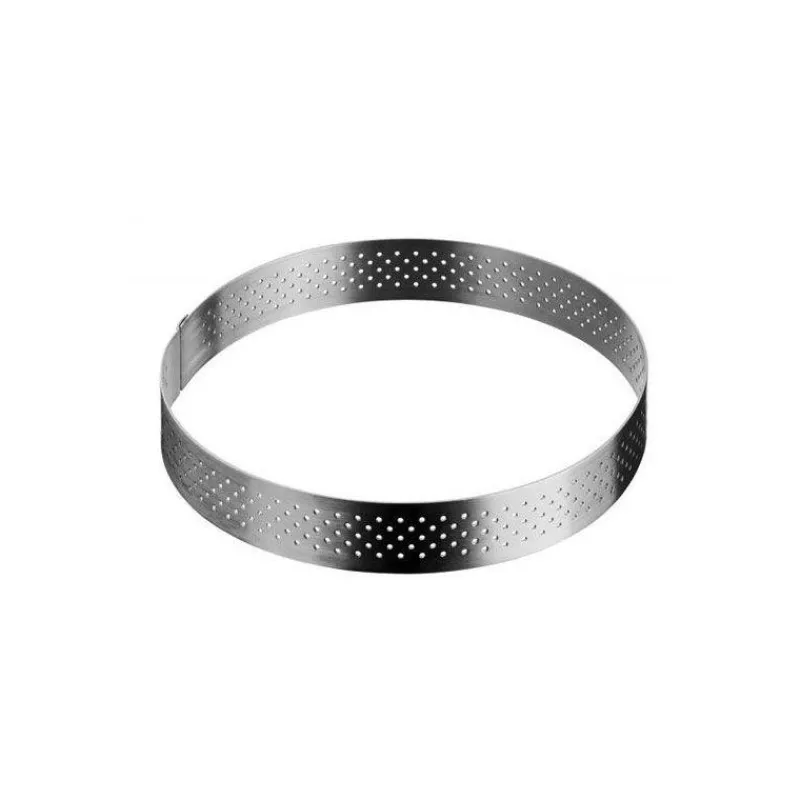 Cercles À Tarte-De Buyer Cercle à tarte Inox perforé H 2 cm D 7.5 cm