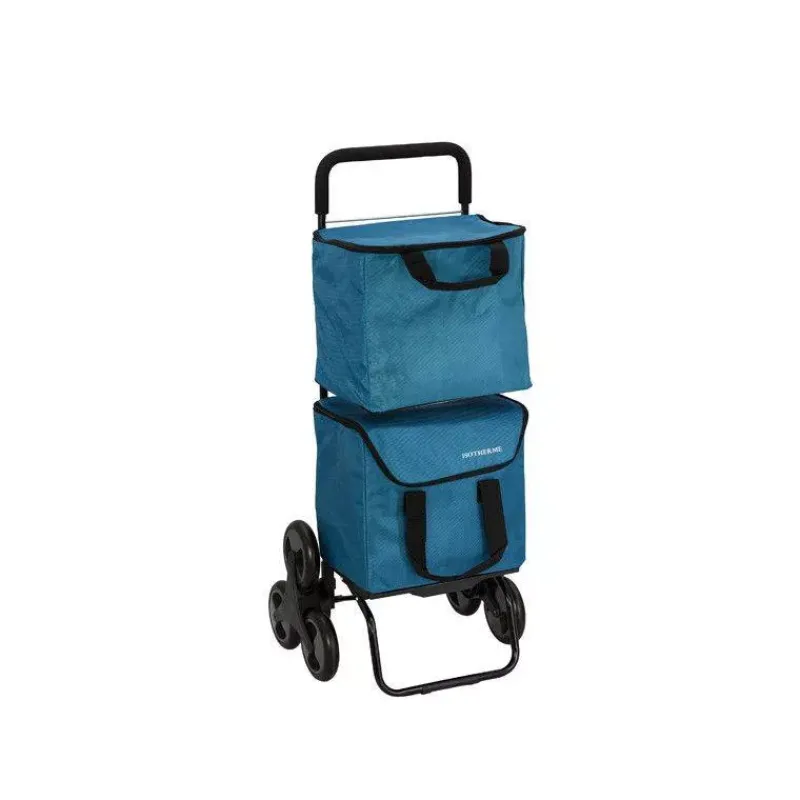 Poussettes De Marché-SIDEBAG Chariot double MODULO Poussette de marché de courses 6 roues Bleu canard