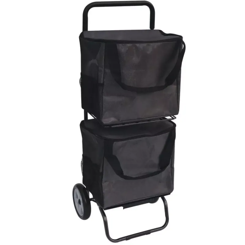 Poussettes De Marché | Chariots Et Paniers Isothermes-SIDEBAG Chariot double MODULO Poussette de marché de courses 2 roues Gris Anthracite