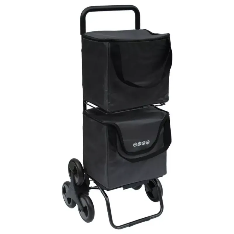 Poussettes De Marché-SIDEBAG Chariot double MODULO Poussette de marché de courses 6 roues Gris anthracite