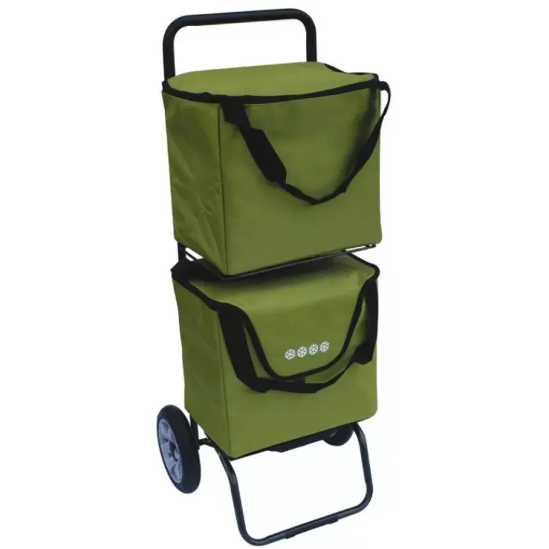 Poussettes De Marché | Chariots Et Paniers Isothermes-SIDEBAG Chariot double MODULO Poussette de marché de courses 2 roues Vert Anis