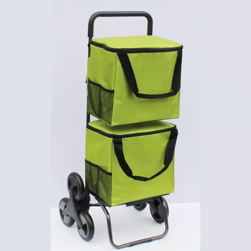 Poussettes De Marché | Chariots Et Paniers Isothermes-SIDEBAG Chariot double MODULO Poussette de marché de courses 6 roues Vert Anis