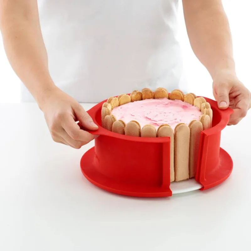 Moules À Charlotte-LEKUE CHARLOTTE 18 cm moule DUO Silicone Céramique Lékué Démontable ROUGE