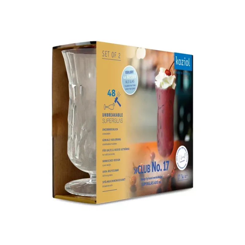 Vaisselle Incassable | Verres À Cocktails-KOZIOL Club n°17 verre à cocktail Hurricane 400 ml polycarbonate Kosiol set de 2