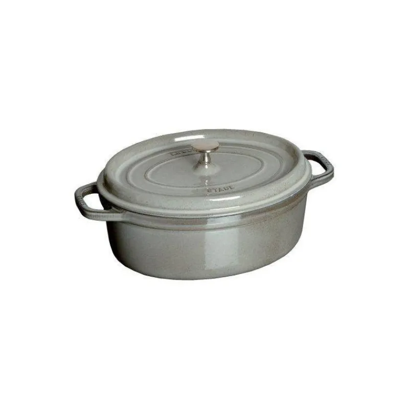 Cocottes Staub | Cocottes En Fonte Traditionnelle-STAUB Cocotte en fonte Emaillée Ovale GRIS GRAPHITE D37 8L