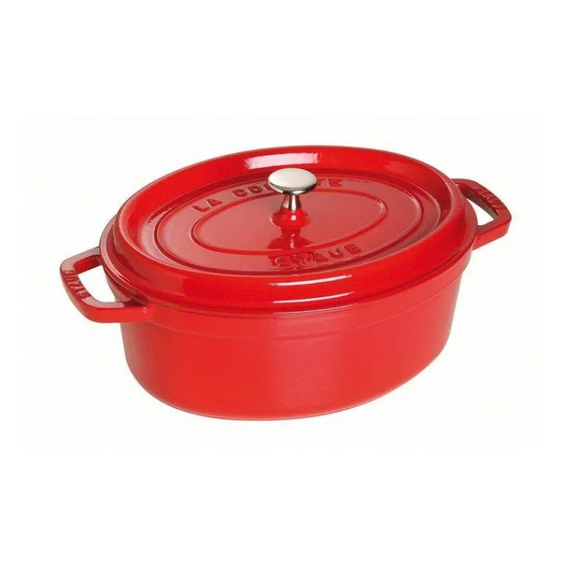 Cocottes Staub | Cocottes En Fonte Traditionnelle-STAUB Cocotte en fonte Emaillée Ovale ROUGE CERISE D29 4,3L