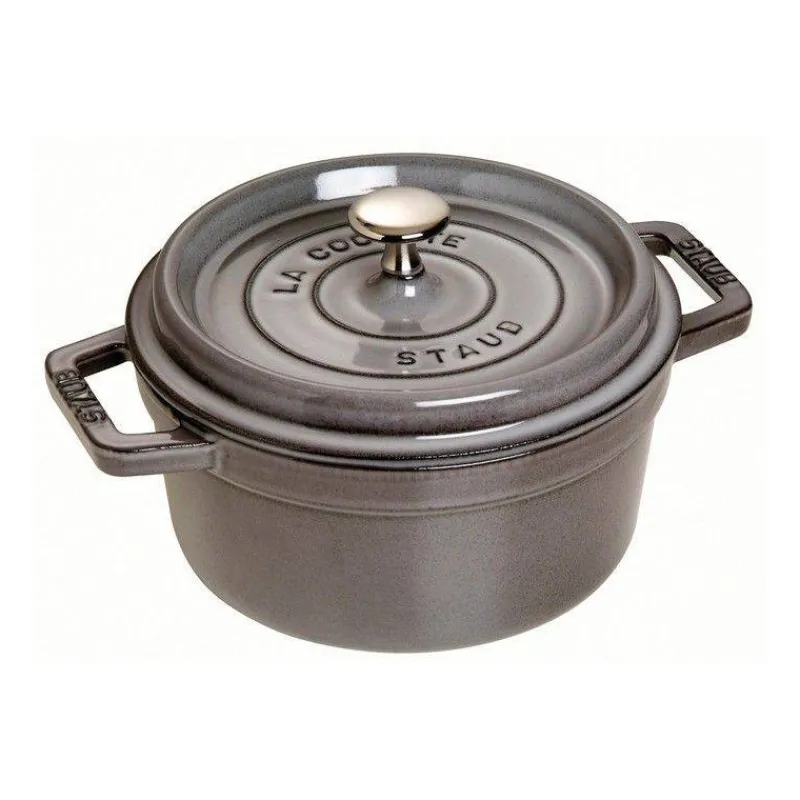 Cocottes Staub | Cocottes En Fonte Traditionnelle-STAUB Cocotte en fonte Emaillée Ronde GRIS GRAPHITE D26 5.25L