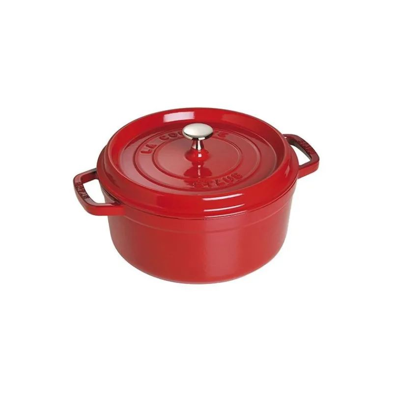 Cocottes Staub | Cocottes En Fonte Traditionnelle-STAUB Cocotte en fonte Emaillée Ronde ROUGE CERISE D24 3.79 L