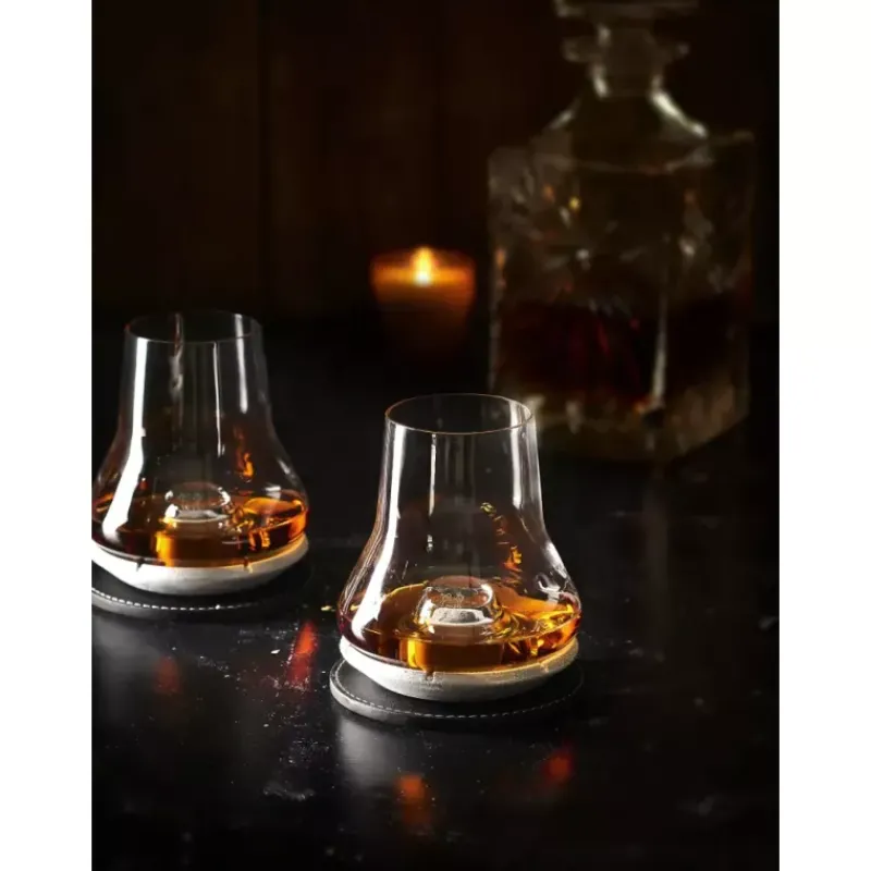 Verres À Whisky | Verres À Alcool Et Spiritueux-PEUGEOT COFFRET ATMOSPHERE 2 verres à Dégustation à Whisky + socle rafraichisseur + dessous de verre  noir mat
