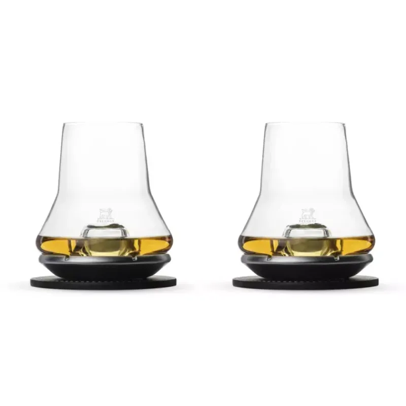 Verres À Whisky | Verres À Alcool Et Spiritueux-PEUGEOT COFFRET ATMOSPHERE 2 verres à Dégustation à Whisky + socle rafraichisseur + dessous de verre  noir mat