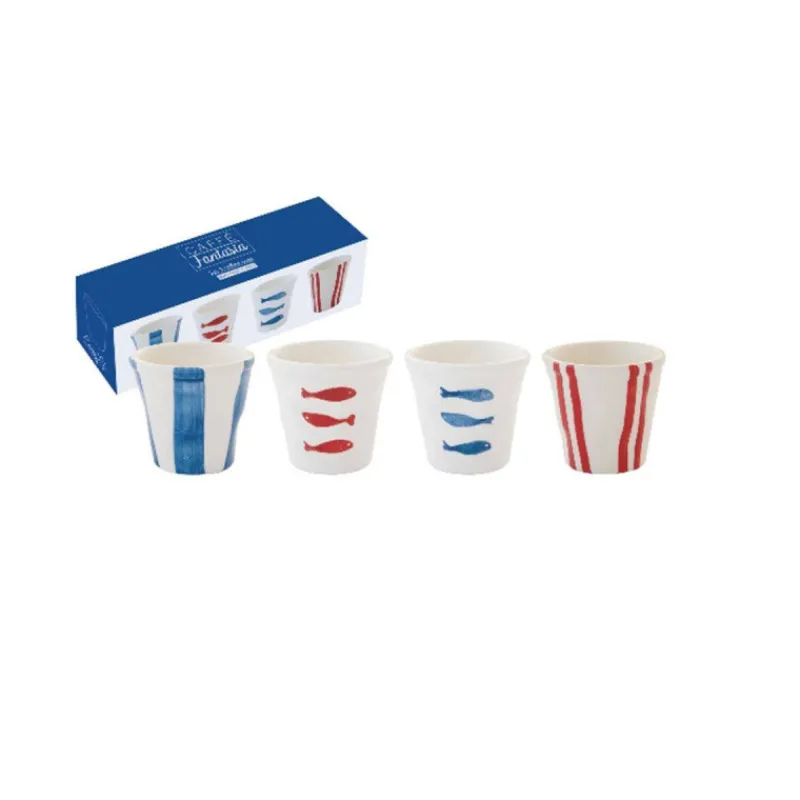 Tasses Expresso-Easy Life Coffret de 4 gobelets à café 6 cl  bleu