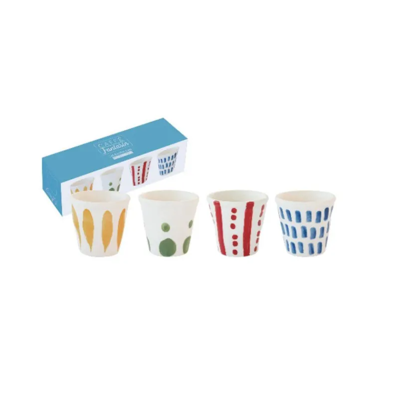 Tasses Expresso-Easy Life Coffret de 4 gobelets à café 6 cl  bleu pâle