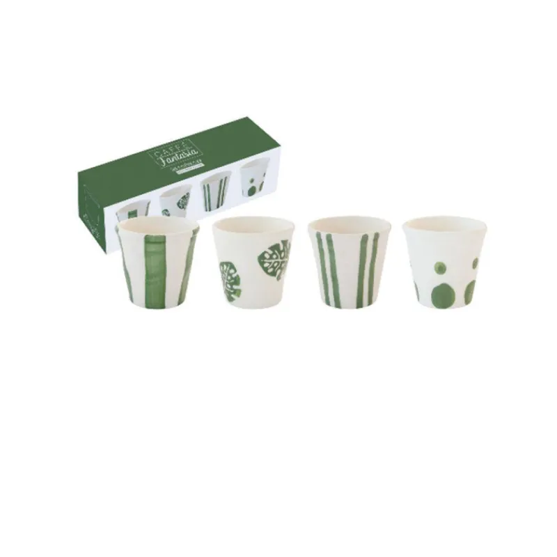 Tasses Expresso-Easy Life Coffret de 4 gobelets à café 6 cl  vert
