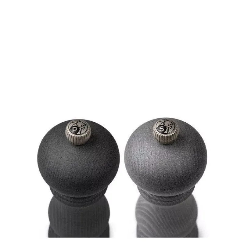 Moulins À Sel | Moulins À Poivre Peugeot-PEUGEOT Coffret Emotion Graphite Light PARIS Moulins à Poivre et à sel Bois U´SELECT 18 cm Noir  et entonnoir en inox  SC
