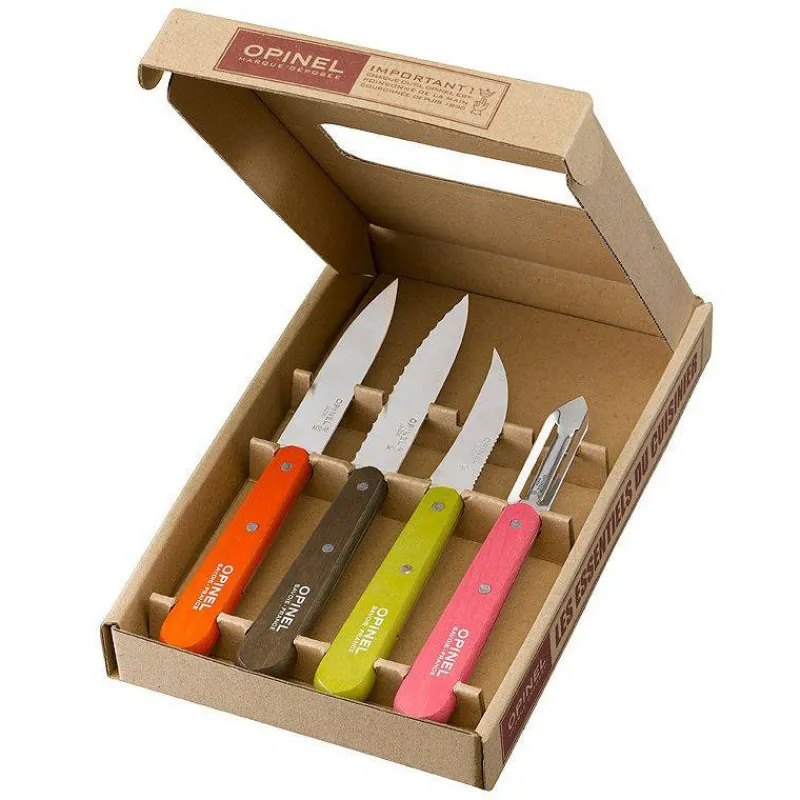 Economes Et Eplucheurs | Couteaux D'office-OPINEL Coffret Les Essentiels FIFTIES - office, universel, économe, bec oiseau -