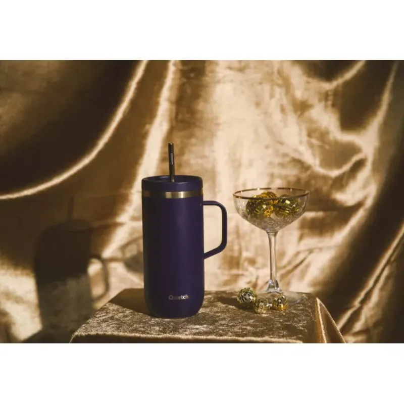 Tumblers Mugs Isotherme | Mugs-Qwetch COLD CUP isotherme double paroi en Inox 600 ml Violet obscur Edition de Noël
