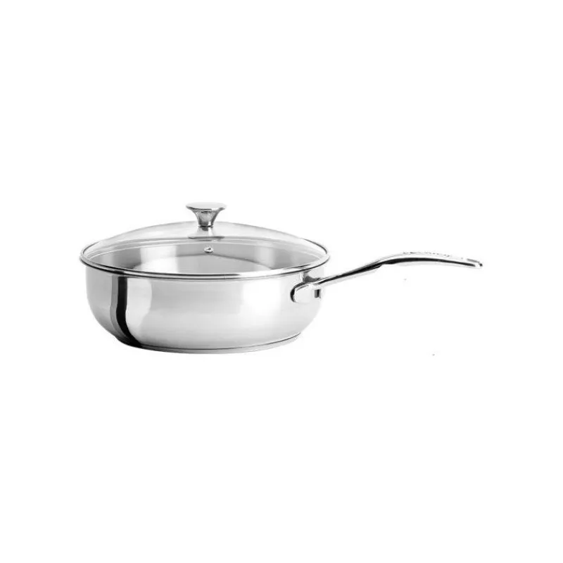 Sauteuses En Inox-CRISTEL COOKWAY Master Sauteuse Inox Couvercle verre cerclé inox D26 by