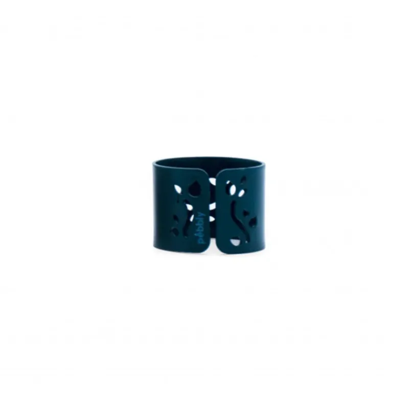 Ronds De Serviettes-Pebbly COSY Rond de serviette en acier D4.5 cm Bleu Canard