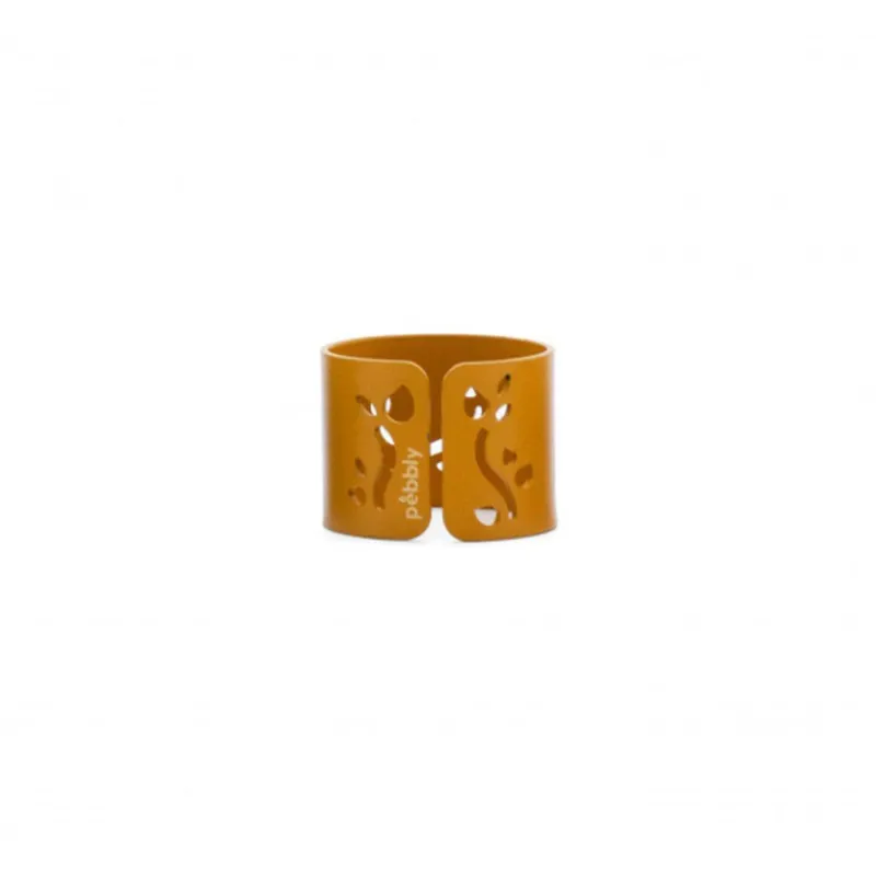 Ronds De Serviettes-Pebbly COSY Rond de serviette en acier D4.5 cm Jaune Moutarde