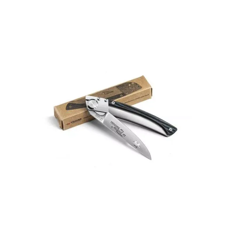 Couteaux De Poche-FISCHER Couteau de poche fermant Le Thiers N°8  Micarta Noir