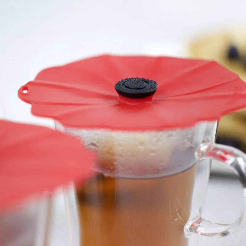 Théières, Cafetières Et Accessoires | Couvercles En Silicone-Charles VIANCIN Couvercle Couvre verre Infuseur en Silicone Poppy Les 2