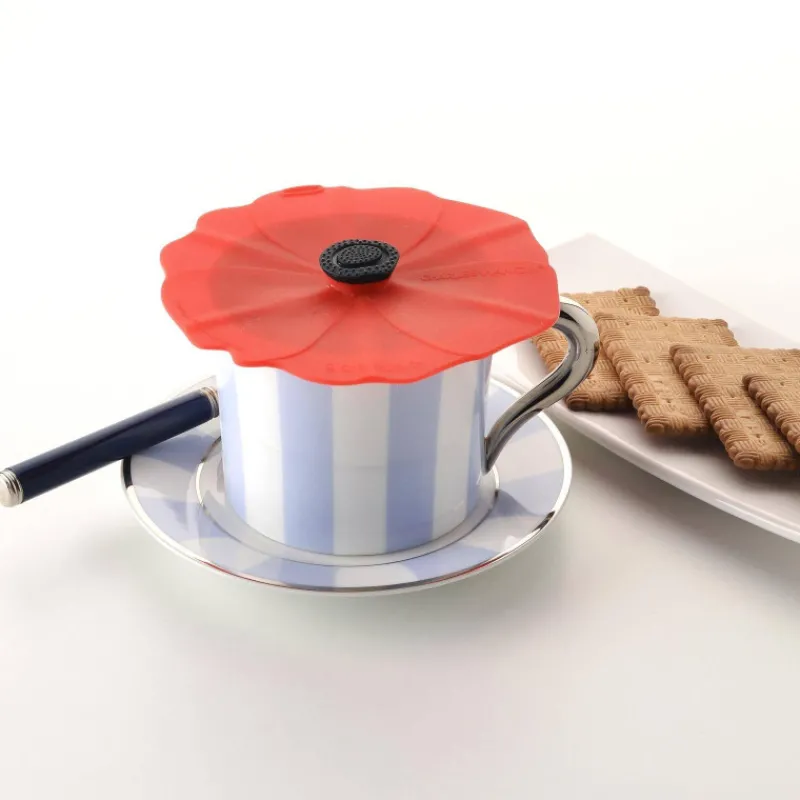 Théières, Cafetières Et Accessoires | Couvercles En Silicone-Charles VIANCIN Couvercle Couvre verre Infuseur en Silicone Poppy Les 2