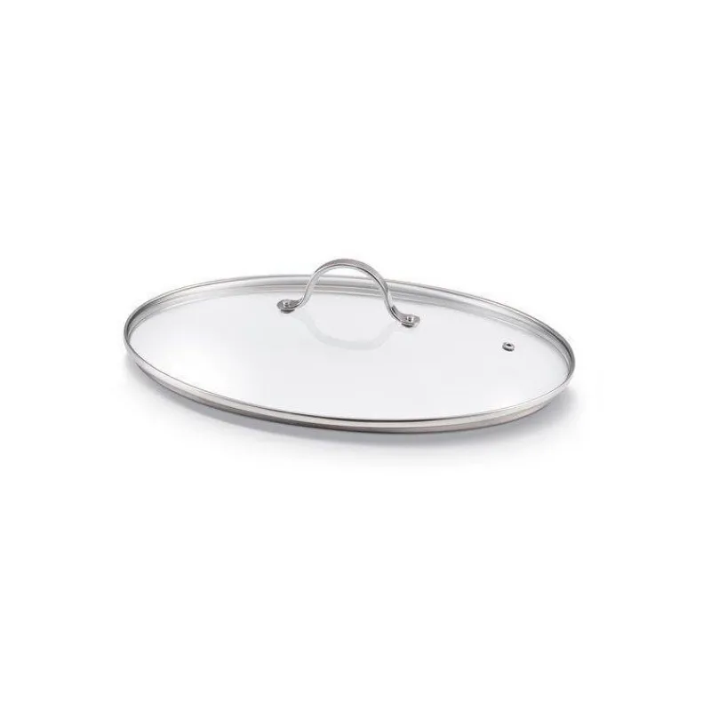 Couvercles En Verre-BEKA Couvercle Ovale pour Poêle à poisson en Verre et inox 37.5 x 25