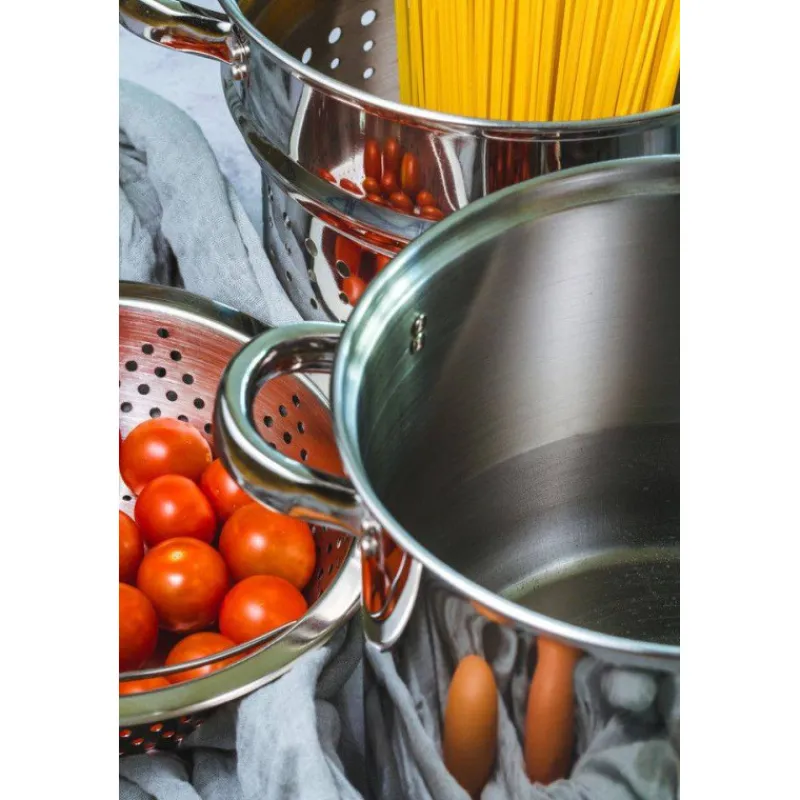Cuit Pâtes | Marmites Et Traiteurs-Kitchen Craft Cuiseur Multifonctions Vapeur Pâtes Marmite Inox avec Couvercle verre D20 4L