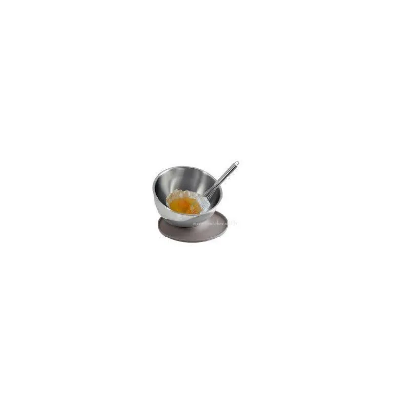 Culs De Poule Pâtisserie | Culs De Poule-YooCook Cul de Poule Inox D24 + Couvercle Base Antidérapante Taupe