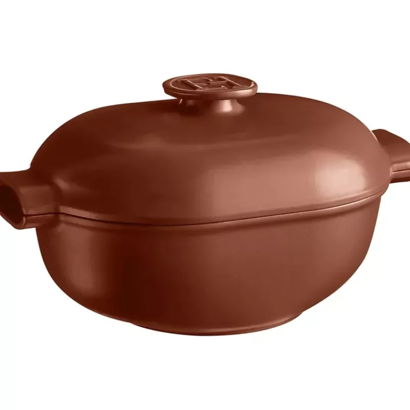 Cocottes En Céramique-Emile HENRY Delight Grande Cocotte Ovale Céramique Induction Sienne L36 4.5 L  VPC