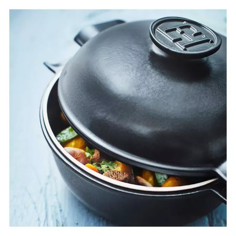 Cocottes En Céramique-Emile HENRY Delight Grande Cocotte Ronde Céramique Induction Noir D25  4L  VPC