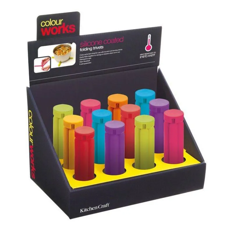 Dessous De Plats Souples Et Silicone | Dessous De Plats Extensibles Pliables-Kitchen Craft Dessous de Plat Silicone Pliant Colour Works Coloris variés SC