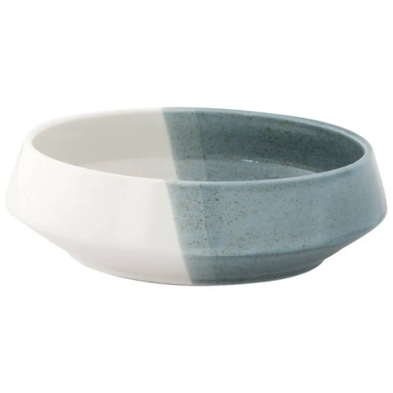 Assiettes Creuses-Easy Life DOUBLE Assiette creuse calotte en porcelaine Easylife Bleu/Vert et Blanc D16,5