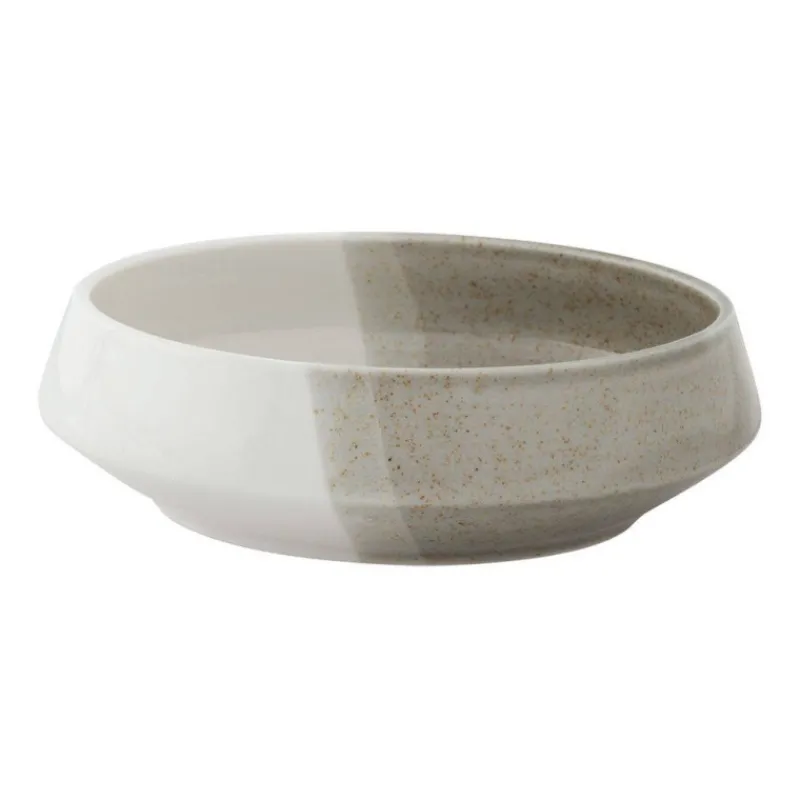 Assiettes Creuses-Easy Life DOUBLE Assiette creuse calotte en porcelaine Easylife Sable et Blanc D16,5