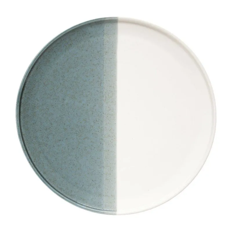 Assiettes À Desserts-Easy Life DOUBLE Assiette dessert en porcelaine Easylife Bleu/Vert et Blanche D21