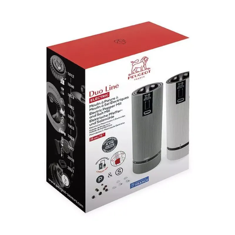 Moulins Électriques | Moulins À Sel-PEUGEOT DUO LINE Coffret cadeau Moulin à Poivre et à Sel électrique U'SELECT 15 cm