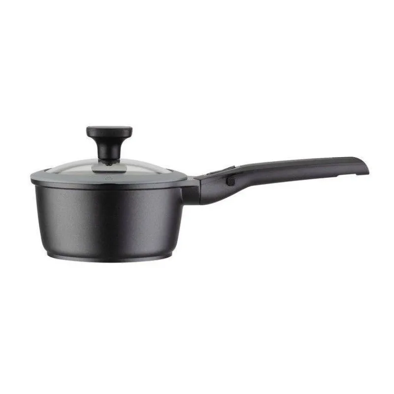 Casseroles En Fonte D'aluminium | Casseroles Amovibles Revêtues-GSW EASY CLICK Casserole Fonte Aluminium Aspect Pierre Manche amovible Induction D16