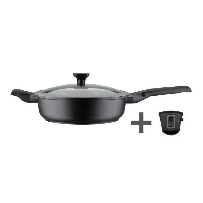 Sauteuses Revêtements Aspect Pierre | Sauteuses En Fonte Aluminium-GSW EASY CLICK Sauteuse Fonte Aluminium Aspect Pierre Manche amovible Induction D28
